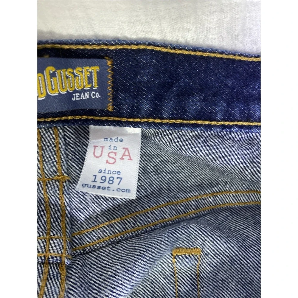 Diamond Gusset Jeans Men's Denim Blue 42x32 Cotton Made In USA Vintage Work